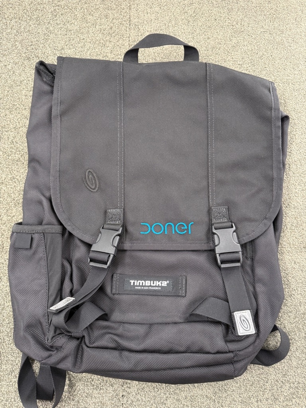 Timbuk2 Black Backpack Commute Travel *Flaws *Branding Embroidery